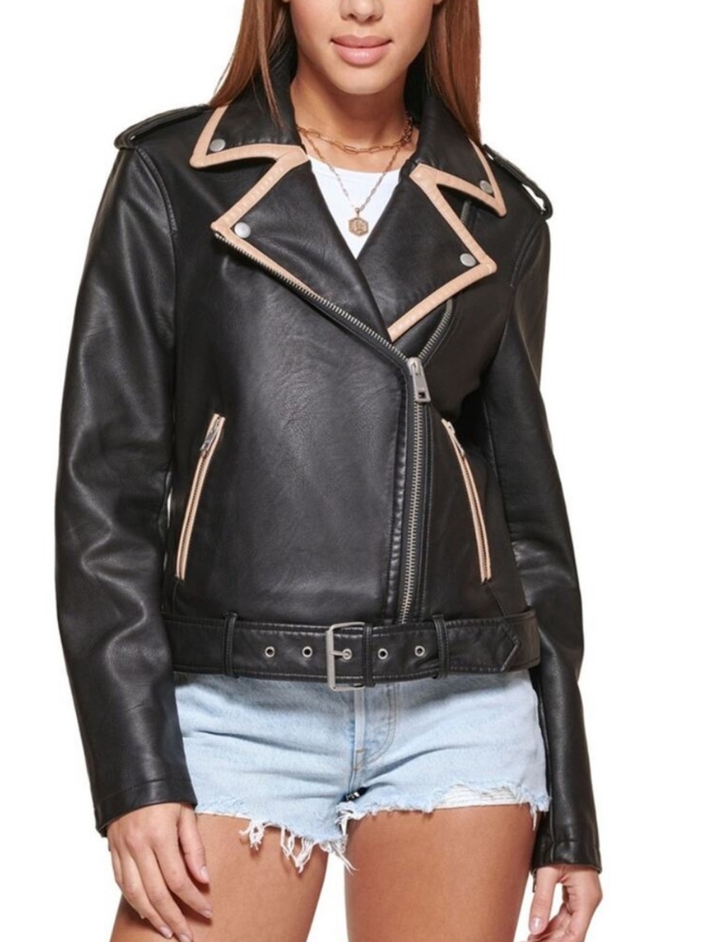 Levi’s Two Tone Vegan Leather Moto Jacket,  S, NWT